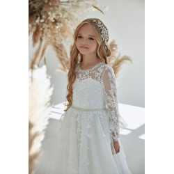 White First Holy Communion Dress Style FM066