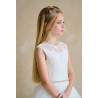 TETER WARM IVORY HANDMADE FIRST HOLY COMMUNION DRESS STYLE 918N