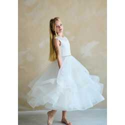 TETER WARM IVORY HANDMADE FIRST HOLY COMMUNION DRESS STYLE 918N