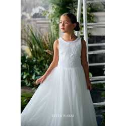 TETER WARM IVORY HANDMADE FIRST HOLY COMMUNION DRESS STYLE ES82