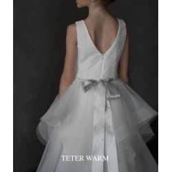 TETER WARM IVORY HANDMADE FIRST HOLY COMMUNION DRESS STYLE G17