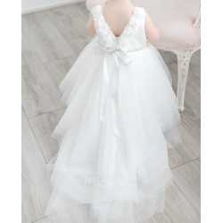 TETER WARM HANDMADE BABY GIRL IVORY CHRISTENING DRESS STYLE B105