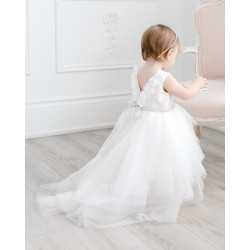 TETER WARM HANDMADE BABY GIRL IVORY CHRISTENING DRESS STYLE B105