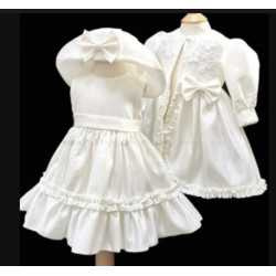 Ivory Christening/Baptism Baby Girl 3 Piece Set Style B1178