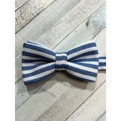 ONE VARONES STRIPED BLUE/WHITE FIRST HOLY COMMUNION/SPECIAL OCCASION BOW TIE STYLE 10-08015A 122