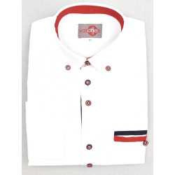 ONE VARONES WHITE FORMAL SHIRT WITH NAVY AND RED ACCENTS STYLE 10-06098 01