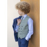 One Varones Green Chequered First Holy Communion/Special Occasion Waistcoat Style 10-10014 88