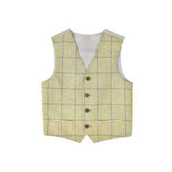 One Varones Green Chequered First Holy Communion/Special Occasion Waistcoat Style 10-10014 88