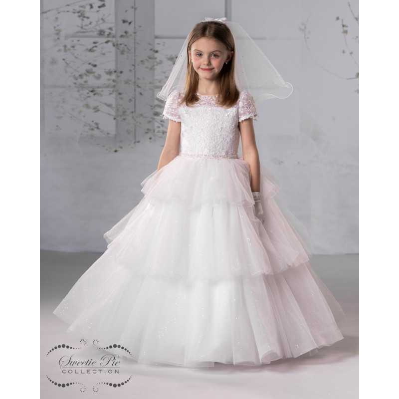 Sweetie Pie First Holy Communion White Dress Style SR718