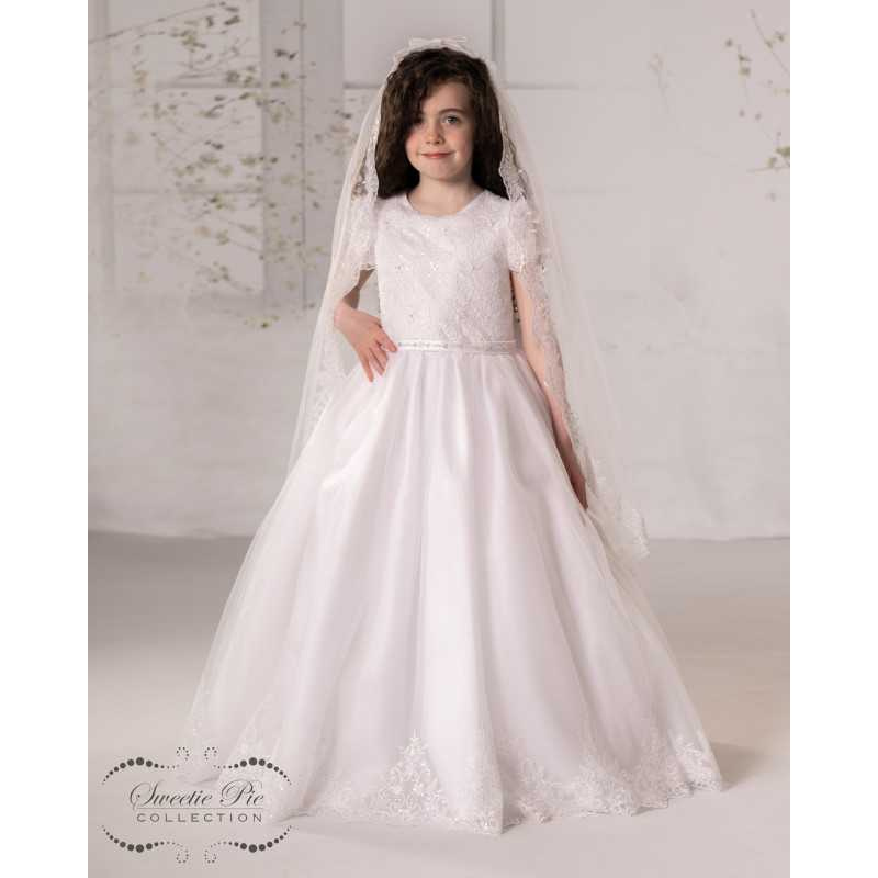 Sweetie Pie First Holy Communion White Dress Style SR718