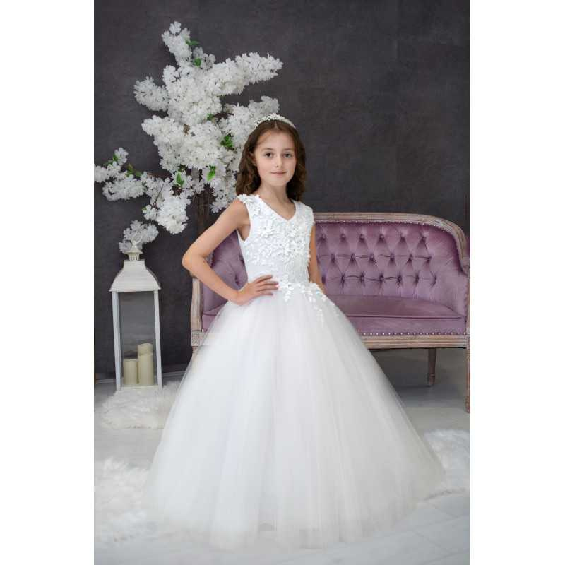 Handmade White First Holy Communion Dress Style SAVANNAH MCH