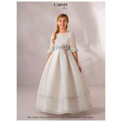 IVORY/MINT HANDMADE FIRST HOLY COMMUNION DRESS STYLE 4301 EF