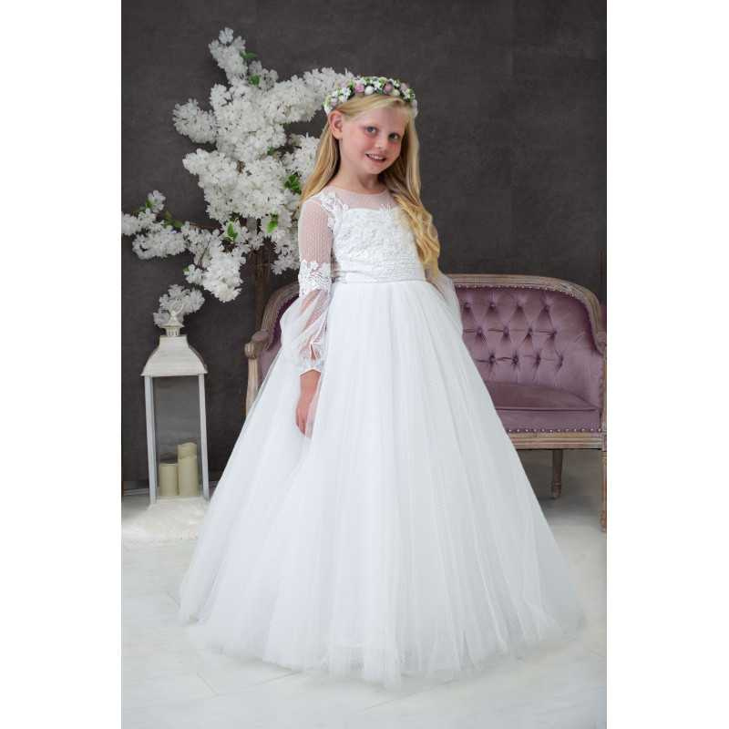 Handmade White First Holy Communion Dress Style ANNIE MCH