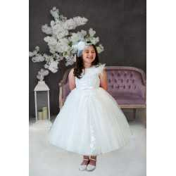 Handmade White First Holy Communion Dress Style EVELINE MCH