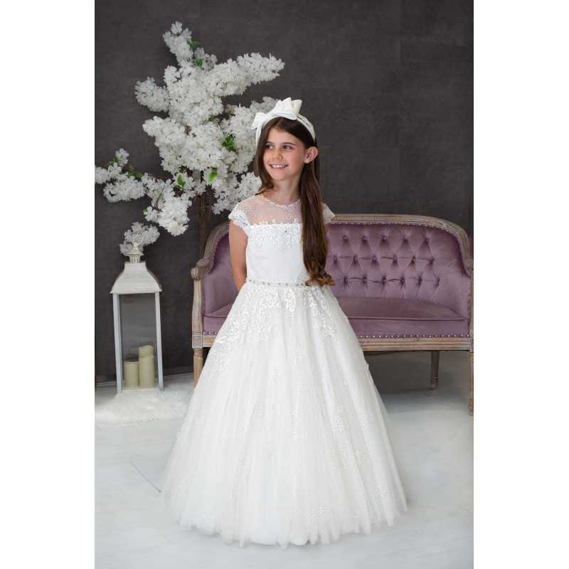 Sweetie Pie First Holy Communion White Dress Style SR718