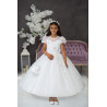 HANDMADE WHITE FIRST HOLY COMMUNION DRESS T-165