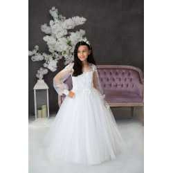 Handmade White First Holy Communion Dress Style ICY MCH