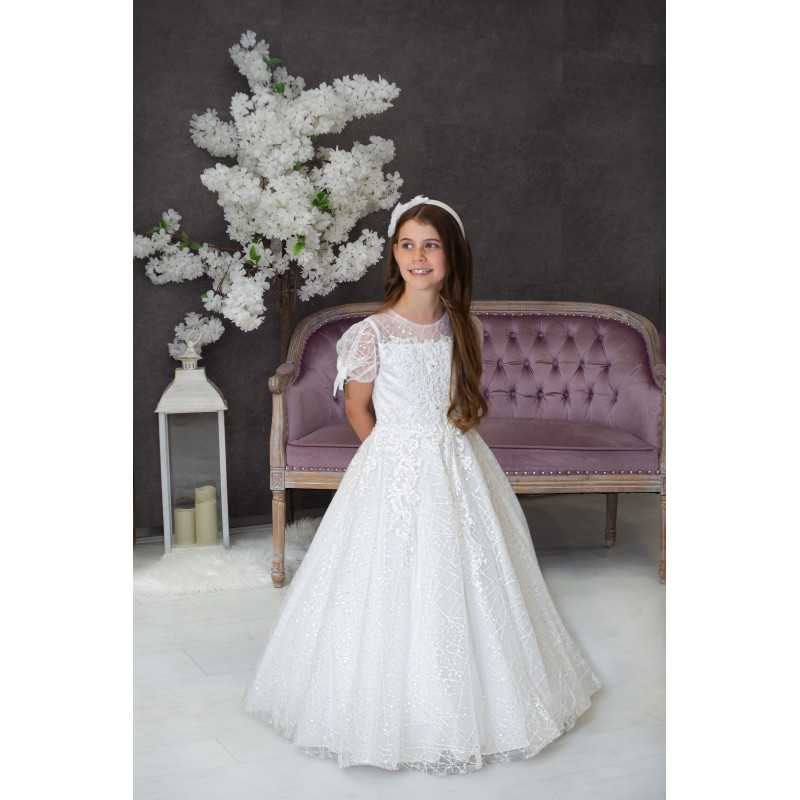 Sweetie Pie First Holy Communion White Dress Style SR718