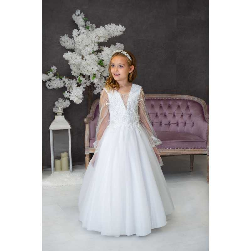 Handmade White First Holy Communion Dress Style MILEY MCH