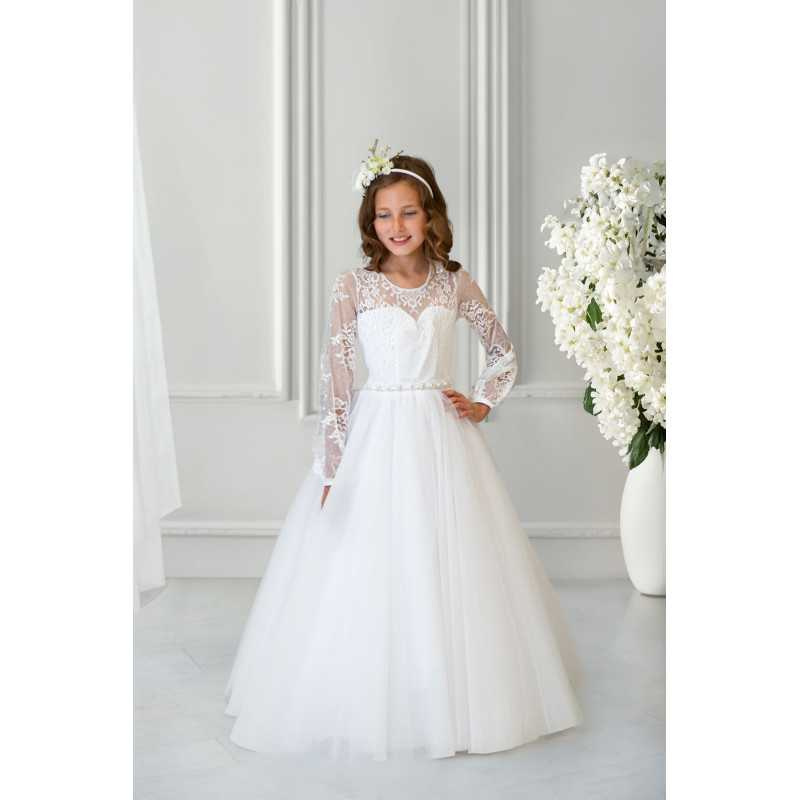 Handmade White First Holy Communion Dress Style EDITH MCH