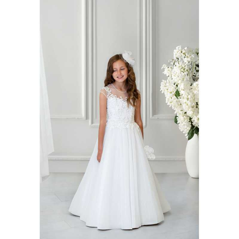 Handmade White First Holy Communion Dress Style ELENA MCH