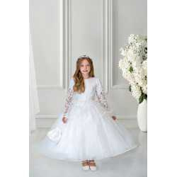 HANDMADE WHITE FIRST HOLY COMMUNION DRESS T-172