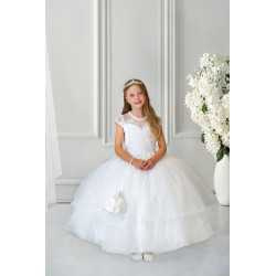 HANDMADE WHITE FIRST HOLY COMMUNION DRESS T-173