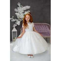 HANDMADE WHITE FIRST HOLY COMMUNION DRESS T-169