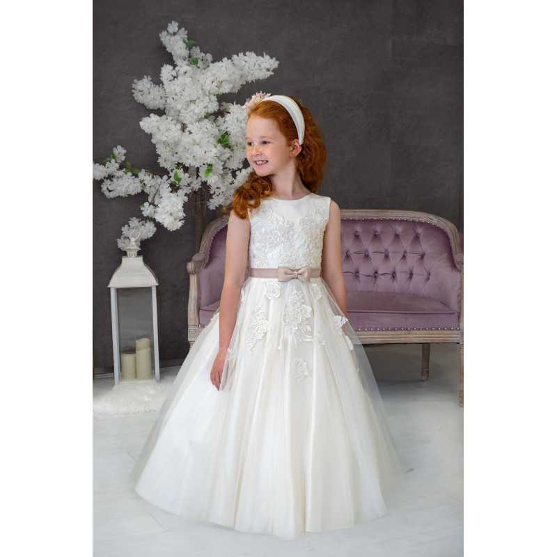 Handmade Ivory/Pink First Holy Communion Dress Style RHONA MCH