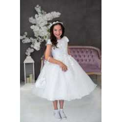 HANDMADE WHITE FIRST HOLY COMMUNION DRESS T-175