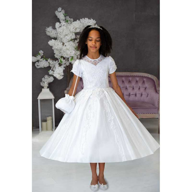 HANDMADE WHITE FIRST HOLY COMMUNION DRESS T-163