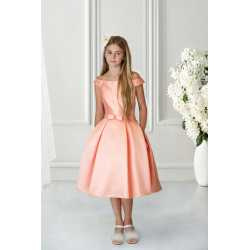 Peach Satin Confirmation Dress Style Ko21701