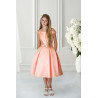 Peach Satin Confirmation Dress Style Ko21701