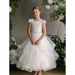 TETER WARM IVORY HANDMADE FIRST HOLY COMMUNION DRESS STYLE GS602