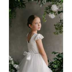 TETER WARM IVORY HANDMADE FIRST HOLY COMMUNION DRESS STYLE GS602