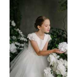 TETER WARM IVORY HANDMADE FIRST HOLY COMMUNION DRESS STYLE GS602