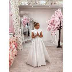 White First Holy Communion Dress Style COM030