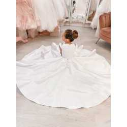 White First Holy Communion Dress Style COM012