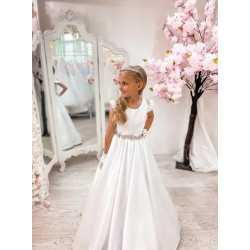 White First Holy Communion Dress Style COM012