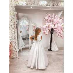 White First Holy Communion Dress Style COM012