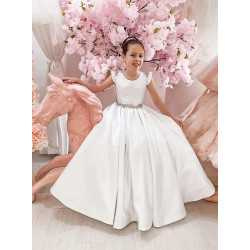 White First Holy Communion Dress Style COM012