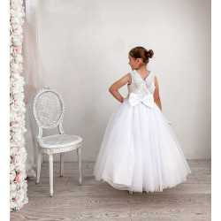 White First Holy Communion Dress Style COM018