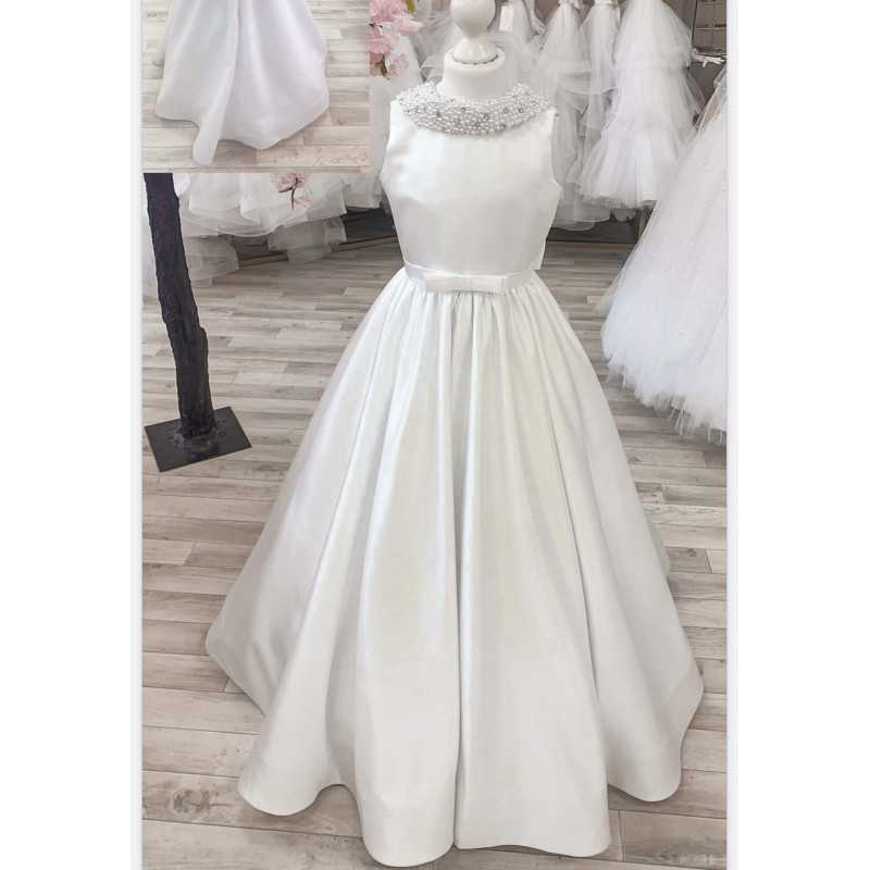 White First Holy Communion Dress Style COM026