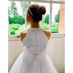 White First Holy Communion Dress Style COM040