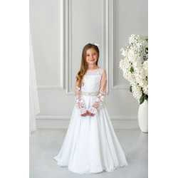 White Handmade First Holy Communion Dress Style ESTELLE BIS