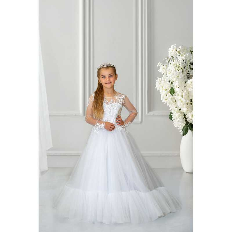 Handmade White First Holy Communion Dress Style YOLAND MCH