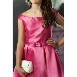 Candy Pink Satin Confirmation Dress Style Ko21701