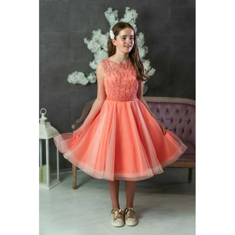 Salmon Confirmation Dress Style Ko25320