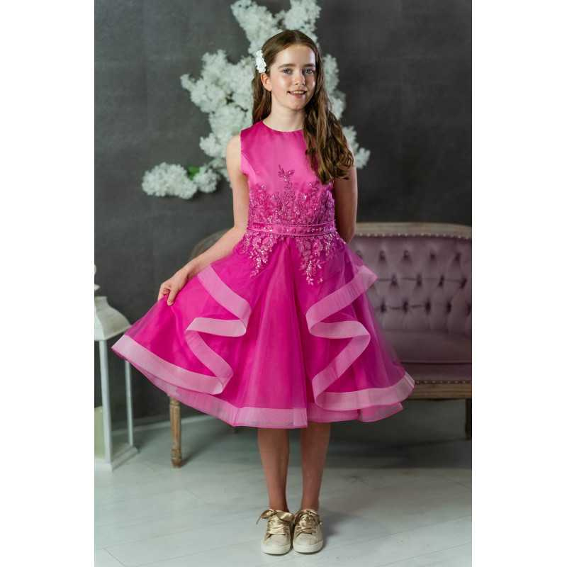 Magenta Confirmation Dress Style Ko25326