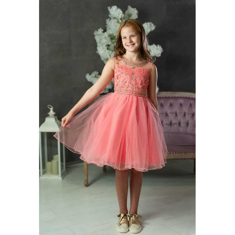 Coral Confirmation Dress Style LOLA